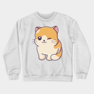 Cute smiling kitten sitting relaxed Crewneck Sweatshirt